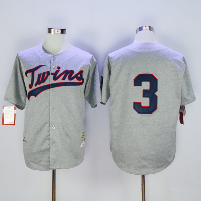 Men Minnesota Twins 3 Killebrew Grey Throwback 1969 MLB Jerseys